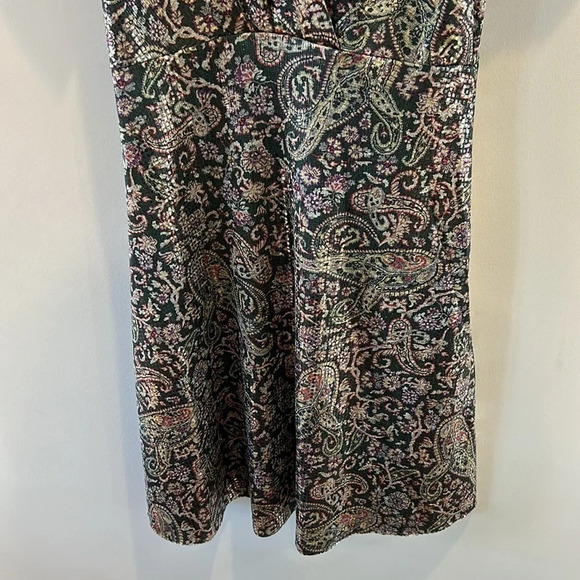 ba&sh Gala Metallic Cross Top Gathered Puff Sleeve Mini Dress - Picture 9 of 15